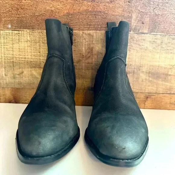 Splendid Crawford Grey Nubuck Leather Ankle Bootie Boot - Picture 4 of 9